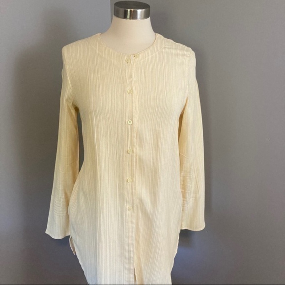 Tina Hagen Vintage yellow Button Tunic Top Small
